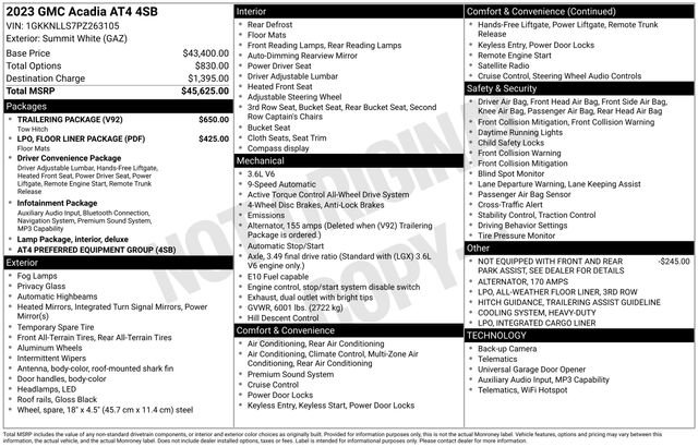 Used 2023 GMC Acadia AT4 w/ Trailering Package image 6