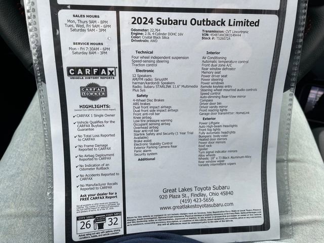 Certified 2024 Subaru Outback Limited image 27