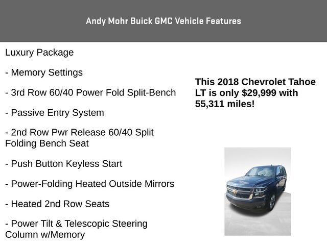 Used 2018 Chevrolet Tahoe LT w/ Luxury Package image 15