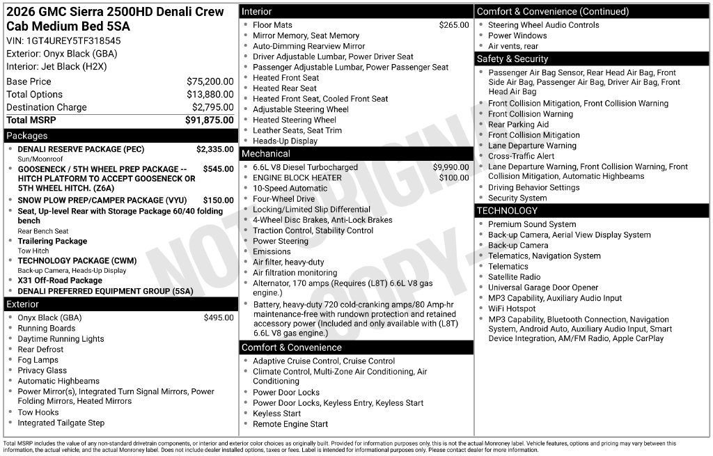 New 2026 GMC Sierra 2500 Denali w/ Denali Reserve Package AWD/4WD image 2