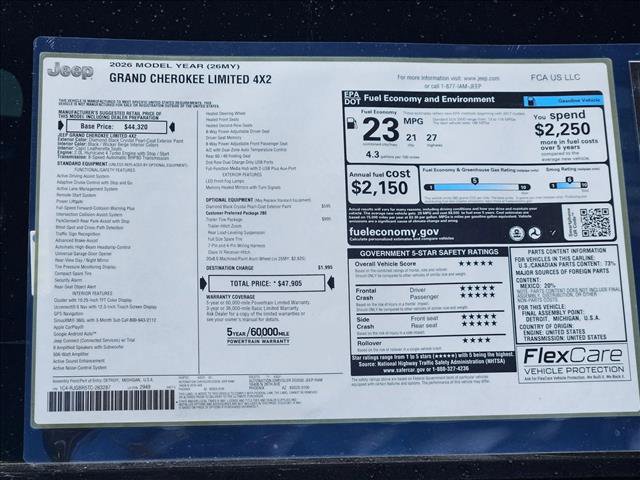 New 2026 Jeep Grand Cherokee Limited w/ Trailer Tow Package RWD image 18