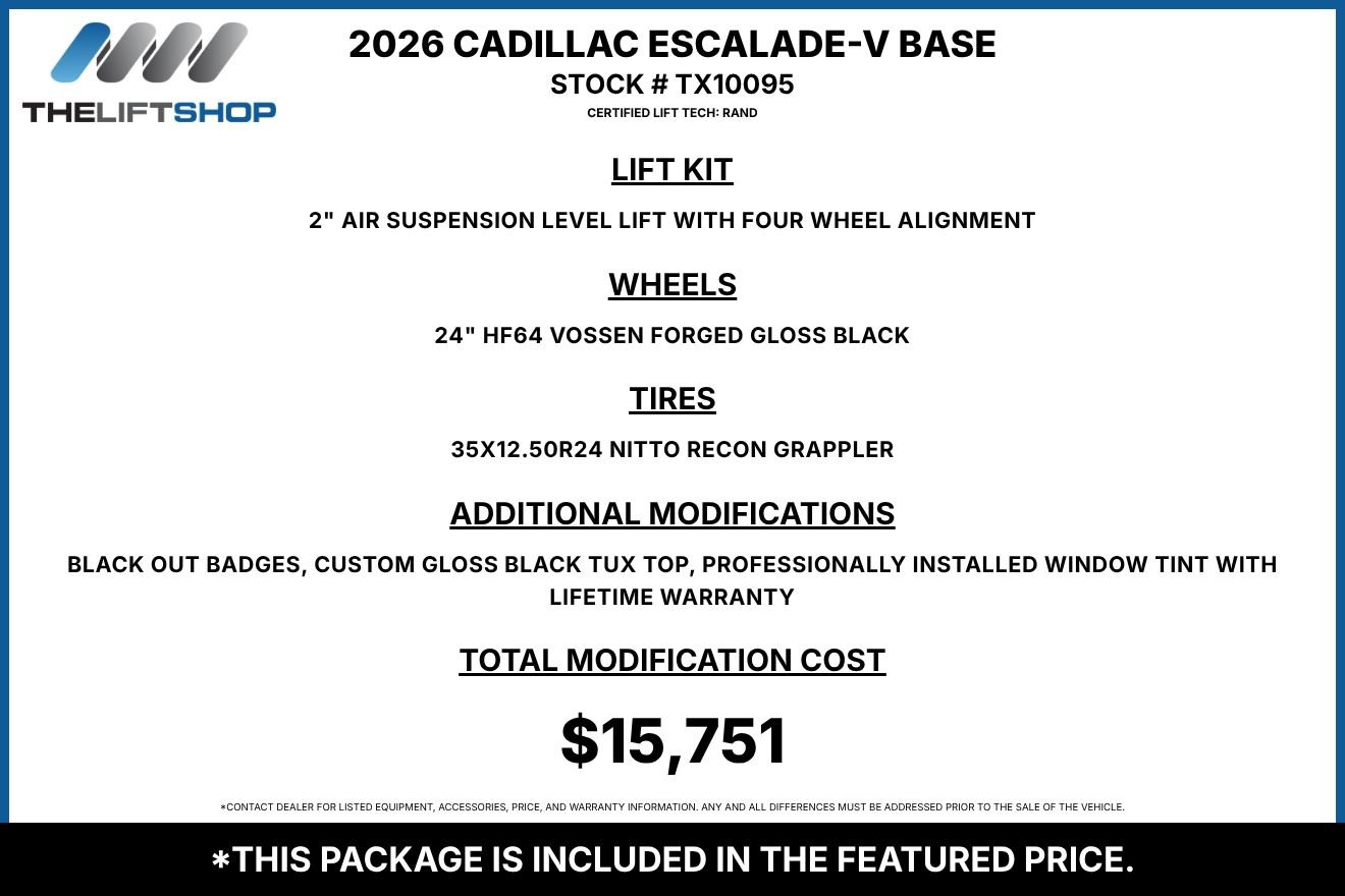 Used 2026 Cadillac Escalade V w/ LPO, Floor Liner Package AWD/4WD image 2