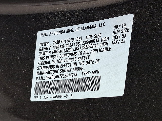 Certified 2020 Honda Odyssey EX-L image 28