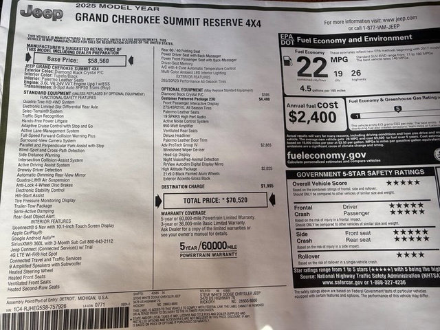 New 2025 Jeep Grand Cherokee Summit image 38