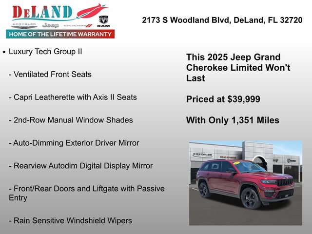 Used 2025 Jeep Grand Cherokee Limited w/ Luxury Tech Group II AWD/4WD image 7
