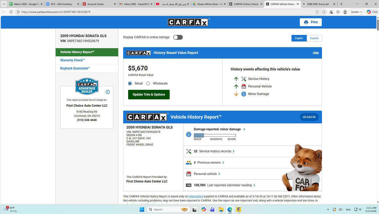 Used 2009 Hyundai Sonata GLS image 2