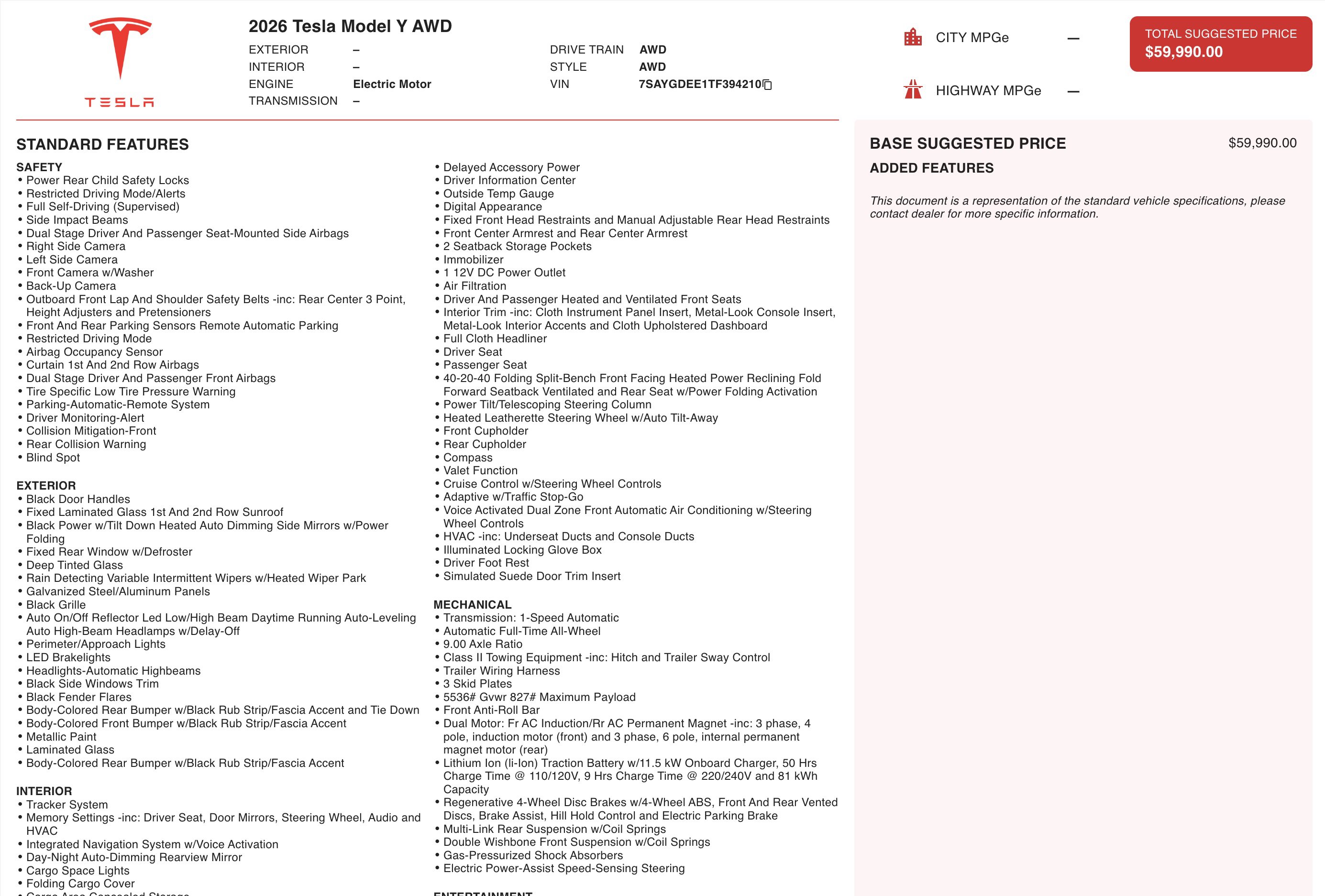 Used 2026 Tesla Model Y AWD image 4