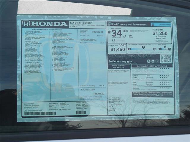 New 2026 Honda Civic Sport image 17