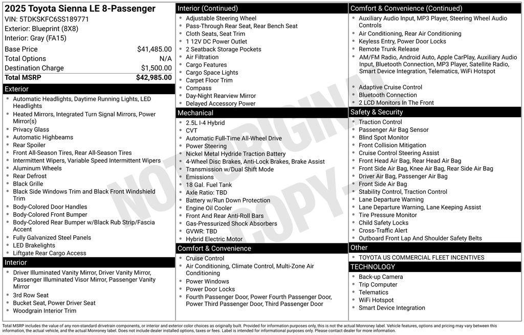Used 2025 Toyota Sienna LE image 34