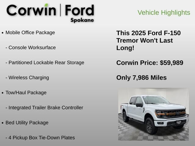 Used 2025 Ford F150 Tremor w/ Bed Utility Package image 6