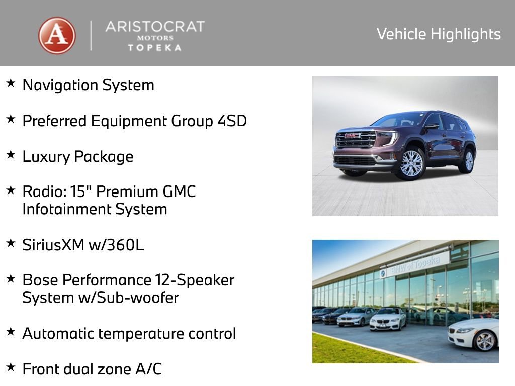 Used 2024 GMC Acadia Elevation w/ Luxury Package image 2