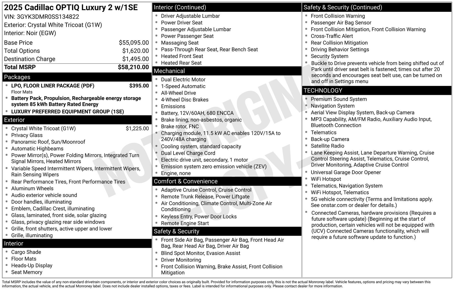 Certified 2025 Cadillac Optiq Luxury 2 w/ LPO, Floor Liner Package AWD/4WD image 14