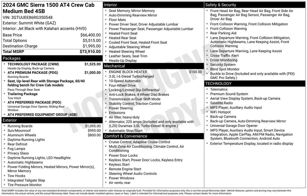 Used 2024 GMC Sierra 1500 AT4 w/ Technology Package AWD/4WD image 28