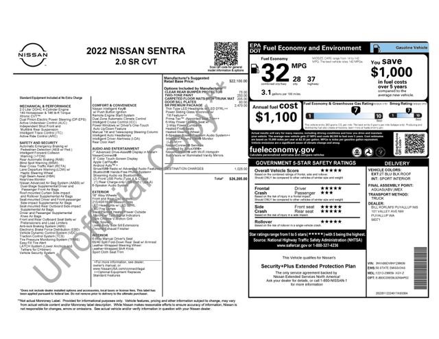 Used 2022 Nissan Sentra SR w/ SR Premium Package FWD image 34