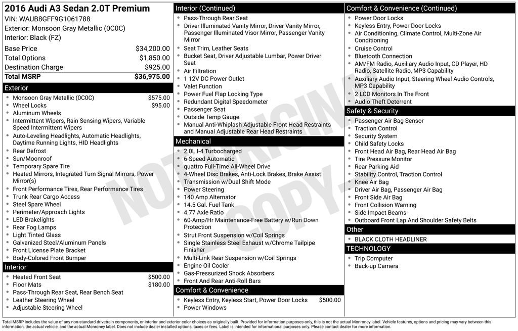 Used 2016 Audi A3 2.0T Premium AWD/4WD image 2