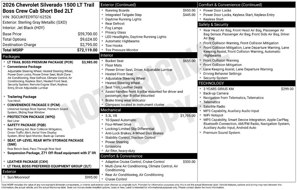 Used 2026 Chevrolet Silverado 1500 LT Trail Boss w/ LT Trail Boss Premium Package AWD/4WD image 22