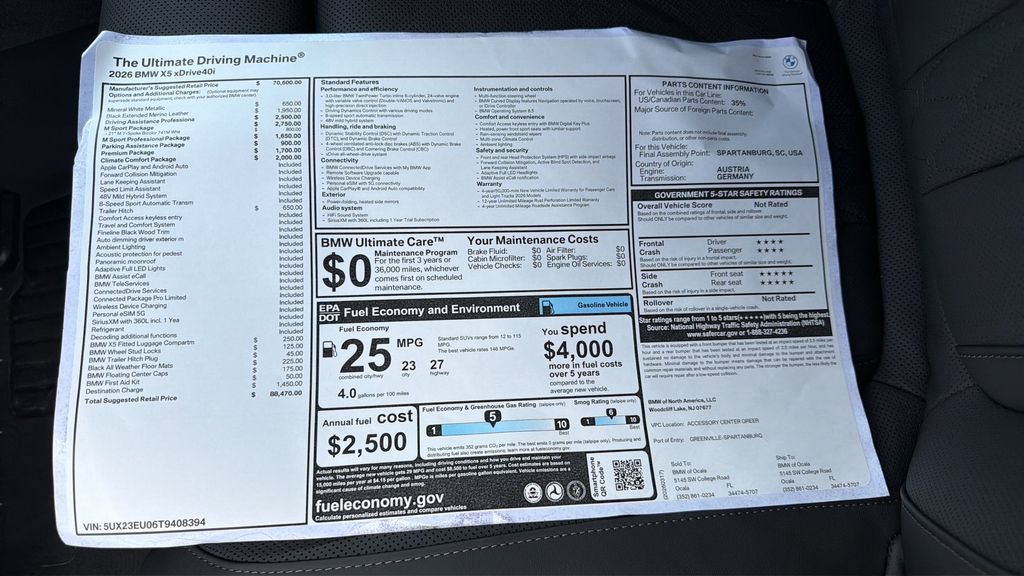 New 2026 BMW X5 xDrive40i w/ M Sport Package AWD/4WD image 27