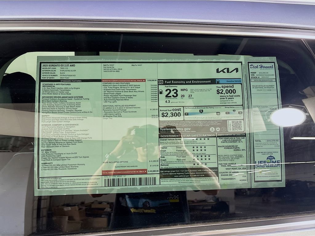 New 2025 Kia Sorento EX w/ Panoramic Sunroof Package image 14