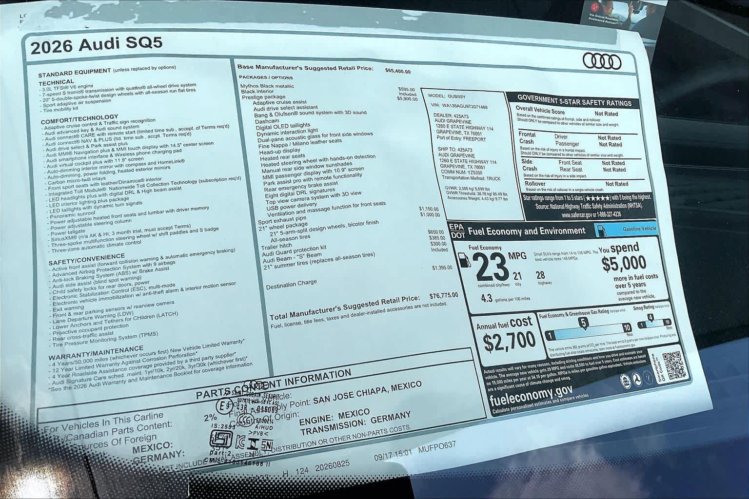 New 2026 Audi SQ5 Prestige AWD/4WD image 19
