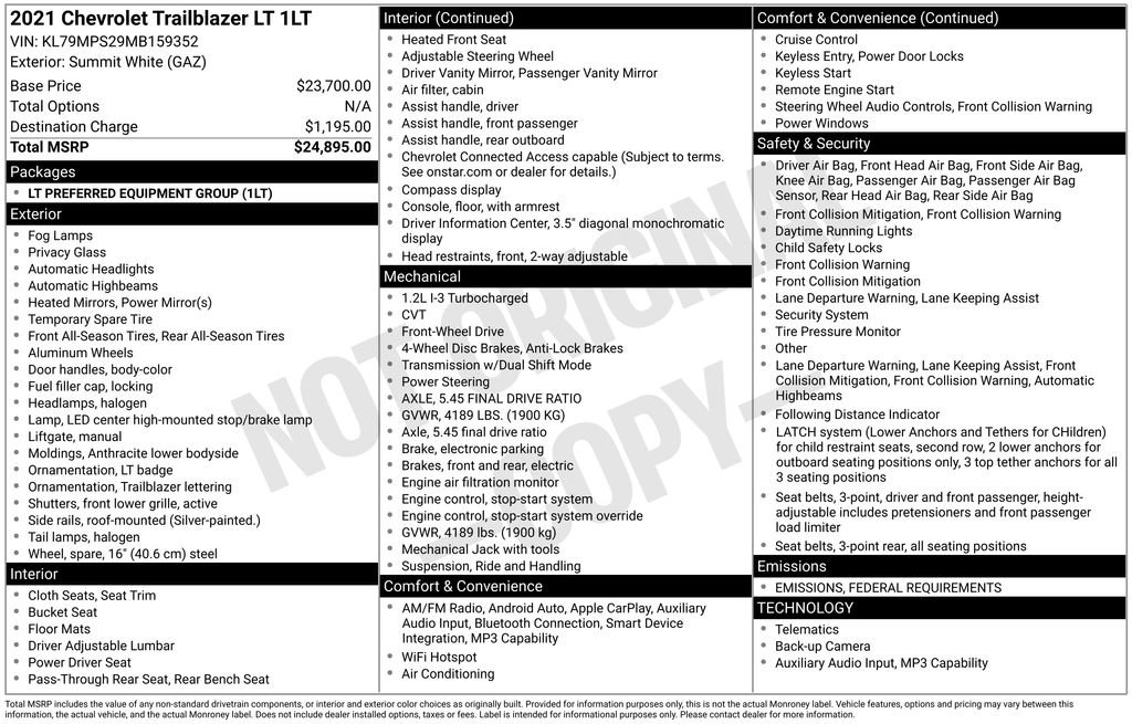 Used 2021 Chevrolet TrailBlazer LT image 6