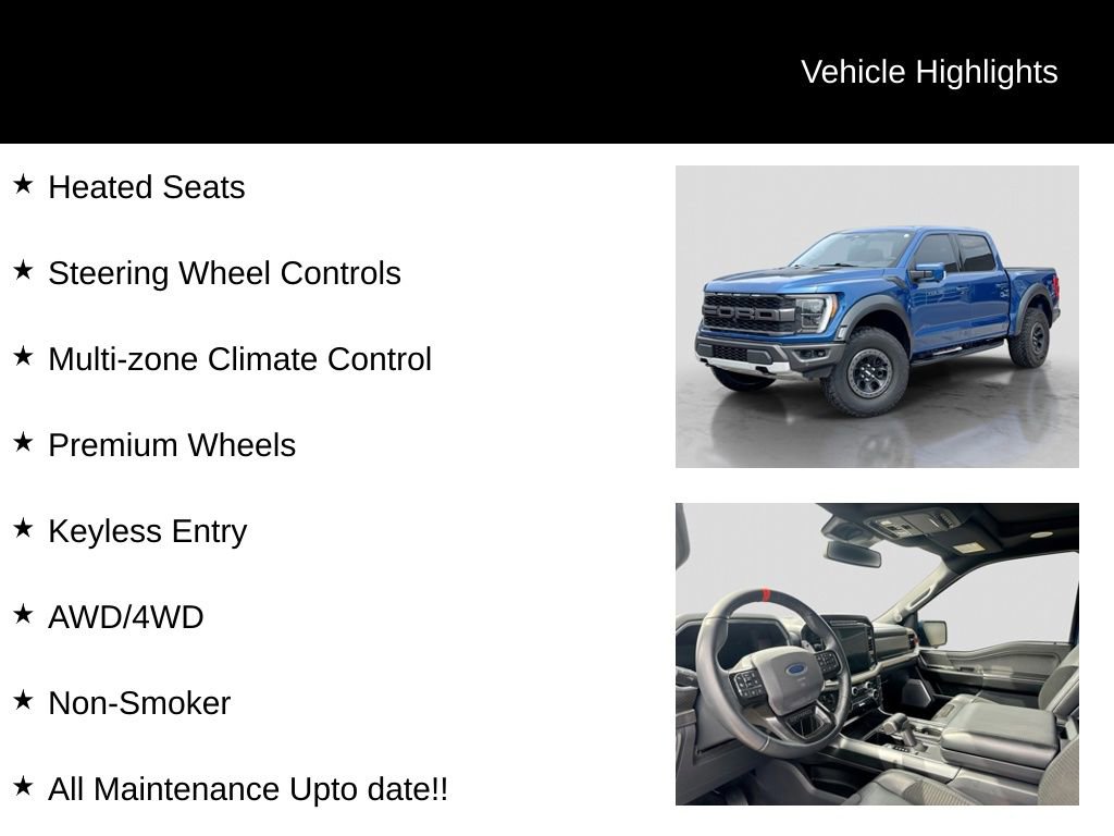Used 2022 Ford F150 Raptor w/ Equipment Group 801A High AWD/4WD image 31