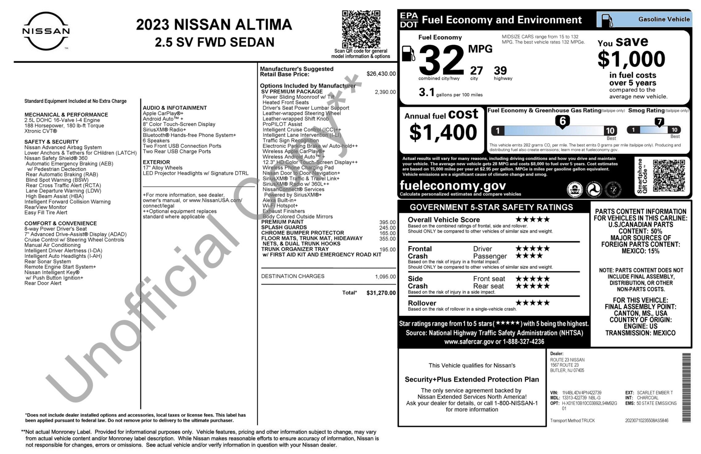 Used 2023 Nissan Altima 2.5 SV w/ SV Premium Package FWD image 2