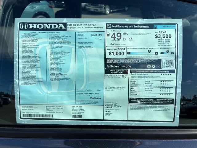 New 2026 Honda Civic Sport Touring image 30