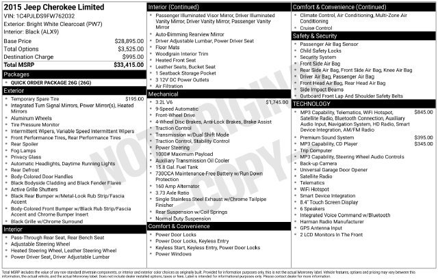 Used 2015 Jeep Cherokee Limited FWD image 7
