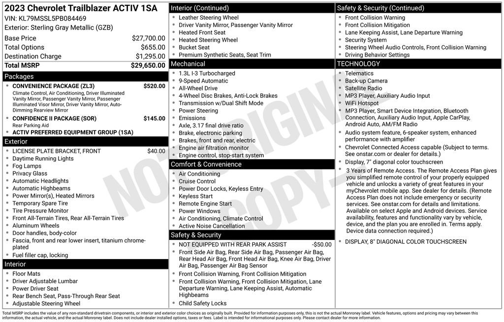Used 2023 Chevrolet TrailBlazer ACTIV w/ Convenience Package AWD/4WD image 5