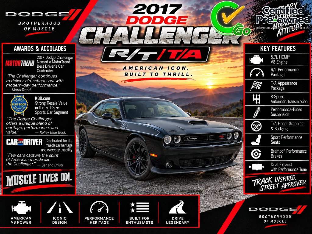 Certified 2017 Dodge Challenger GT w/ Quick Order Package 28P T/A RWD image 2