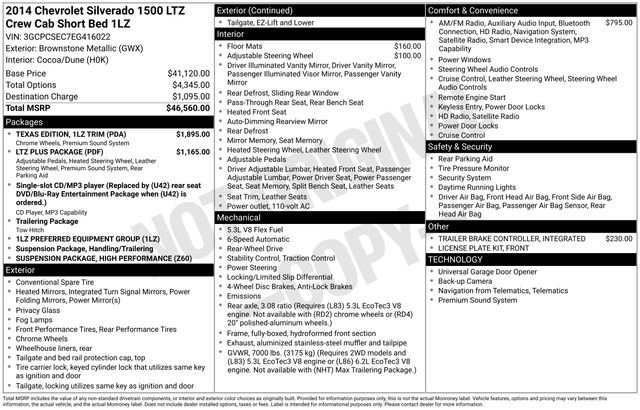 Used 2014 Chevrolet Silverado 1500 LTZ w/ Texas Edition, 1LZ Trim image 4