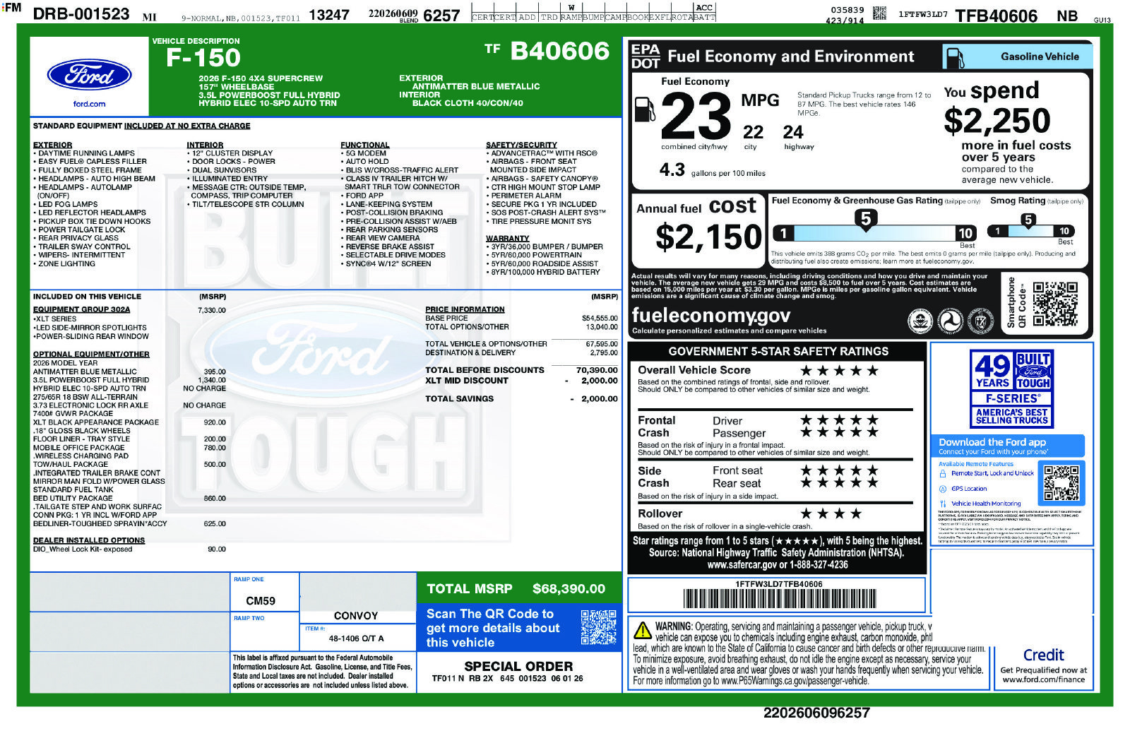 New 2026 Ford F150 XLT w/ Equipment Group 302A MID AWD/4WD image 5