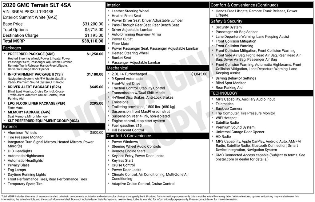 Used 2020 GMC Terrain SLT w/ Preferred Package FWD image 7