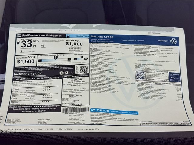 New 2026 Volkswagen Jetta SE FWD image 19