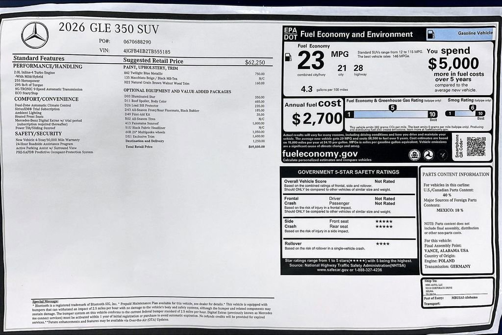 New 2026 Mercedes-Benz GLE 350 4MATIC image 38