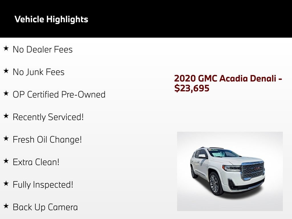 Used 2020 GMC Acadia Denali w/ Technology Package FWD image 66