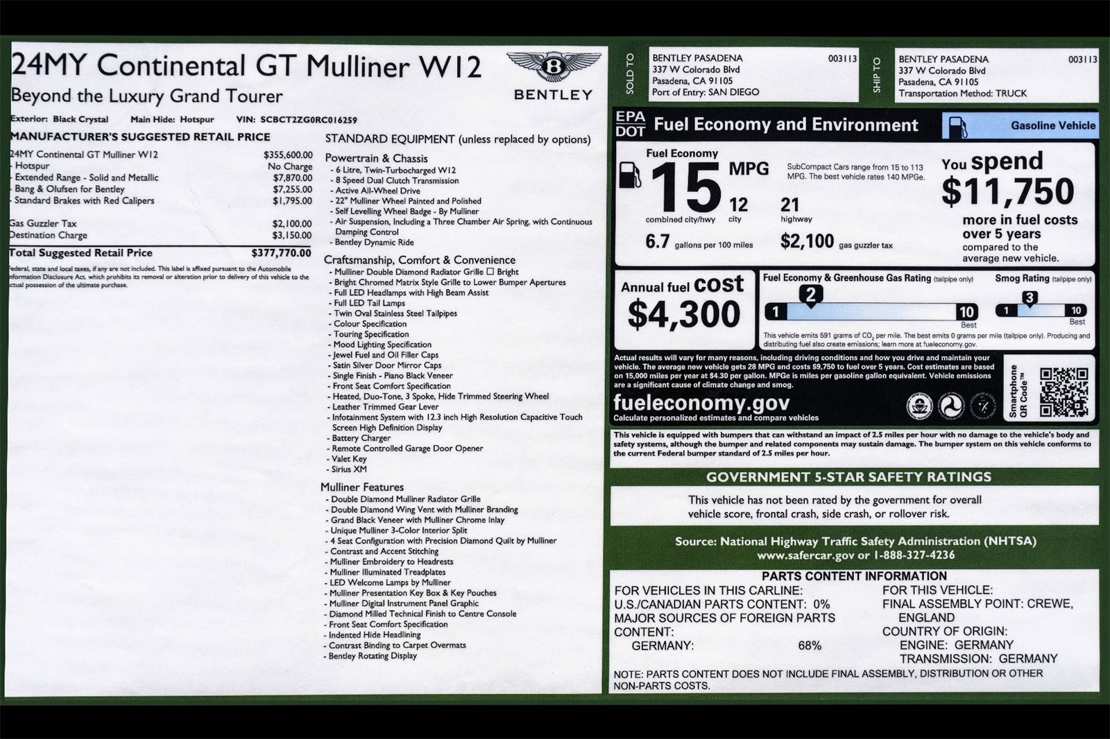 Used 2024 Bentley Continental GT Mulliner image 26