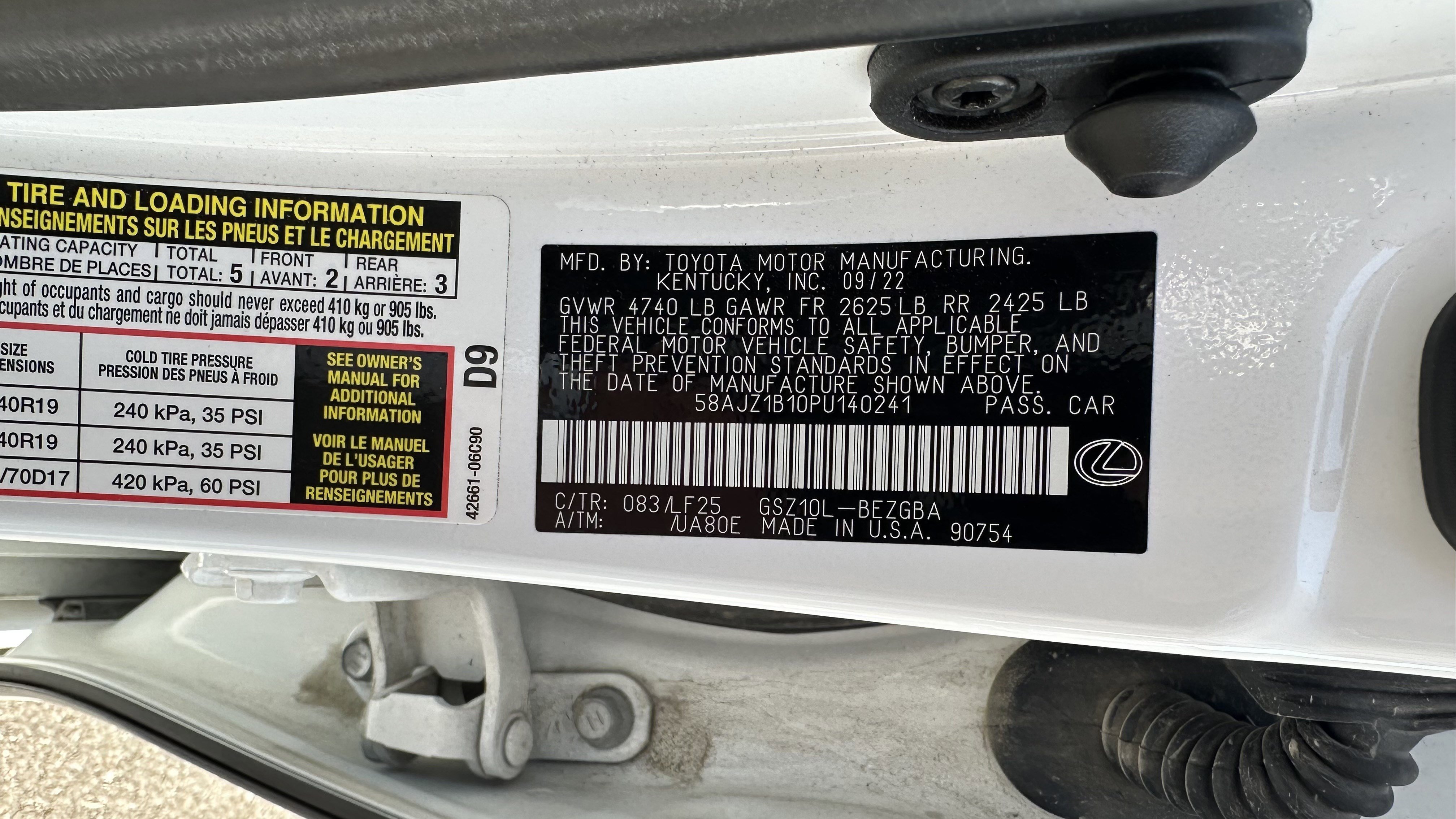 Used 2023 Lexus ES 350 F Sport w/ Accessory Package (Z2) image 20