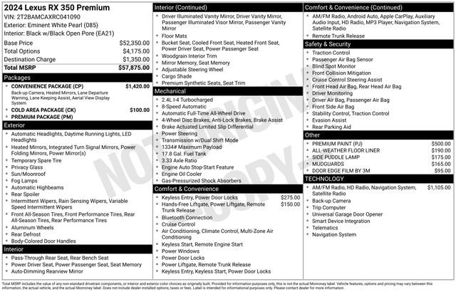 Used 2024 Lexus RX 350 Premium w/ Convenience Package image 3