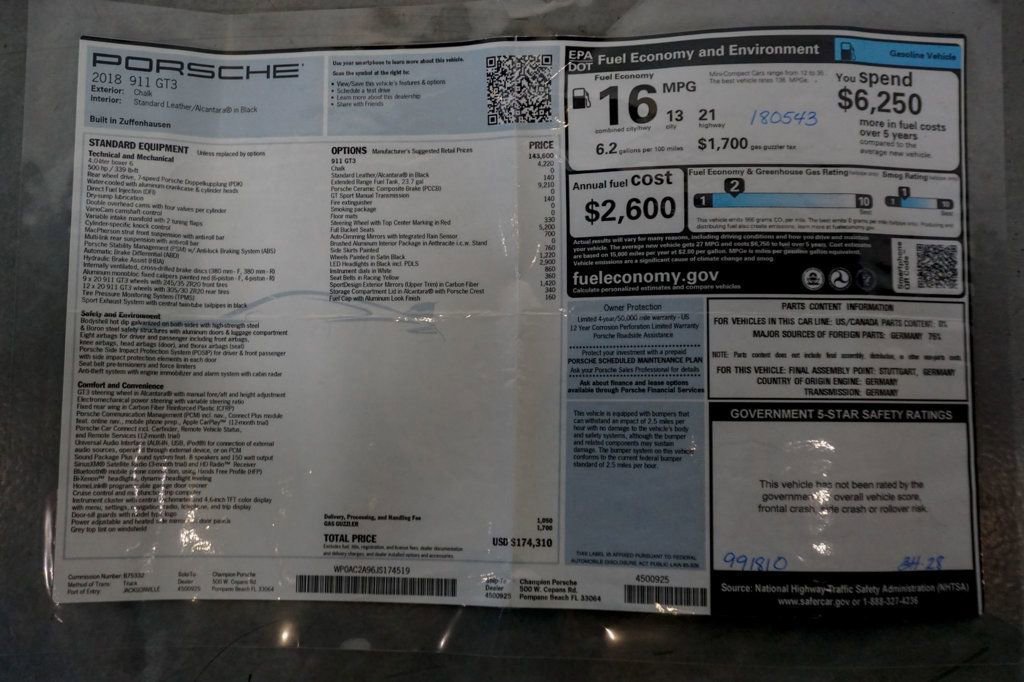 Used 2018 Porsche 911 GT3 image 98