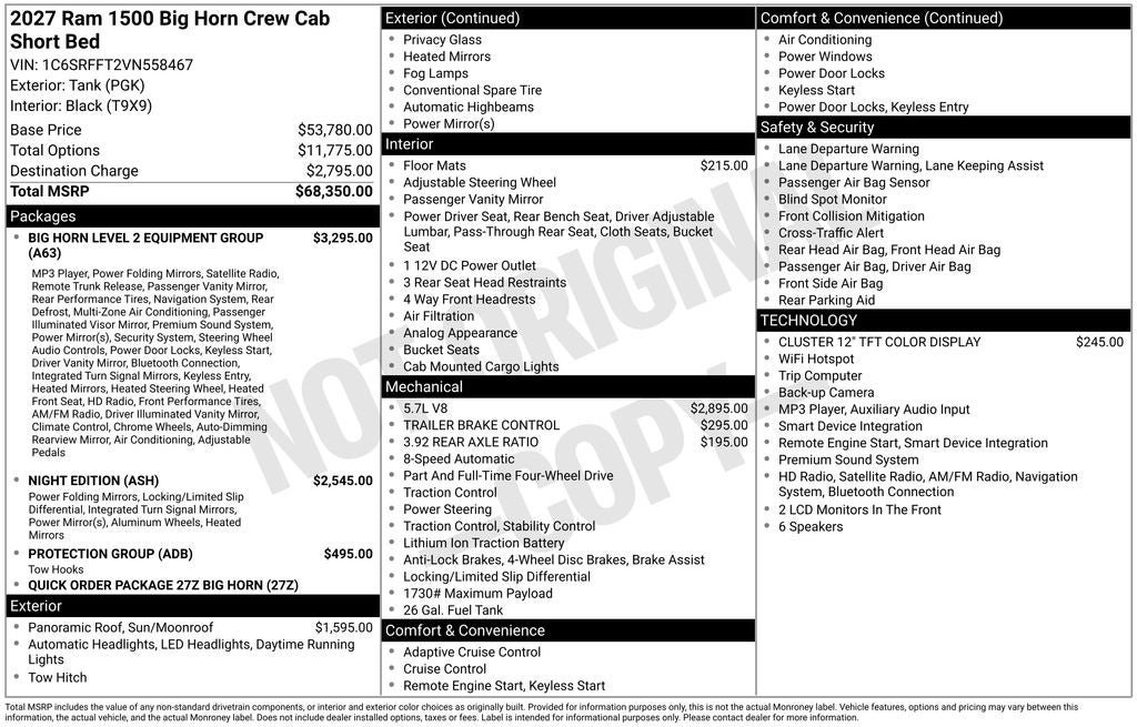 New 2027 RAM 1500 Big Horn AWD/4WD image 9