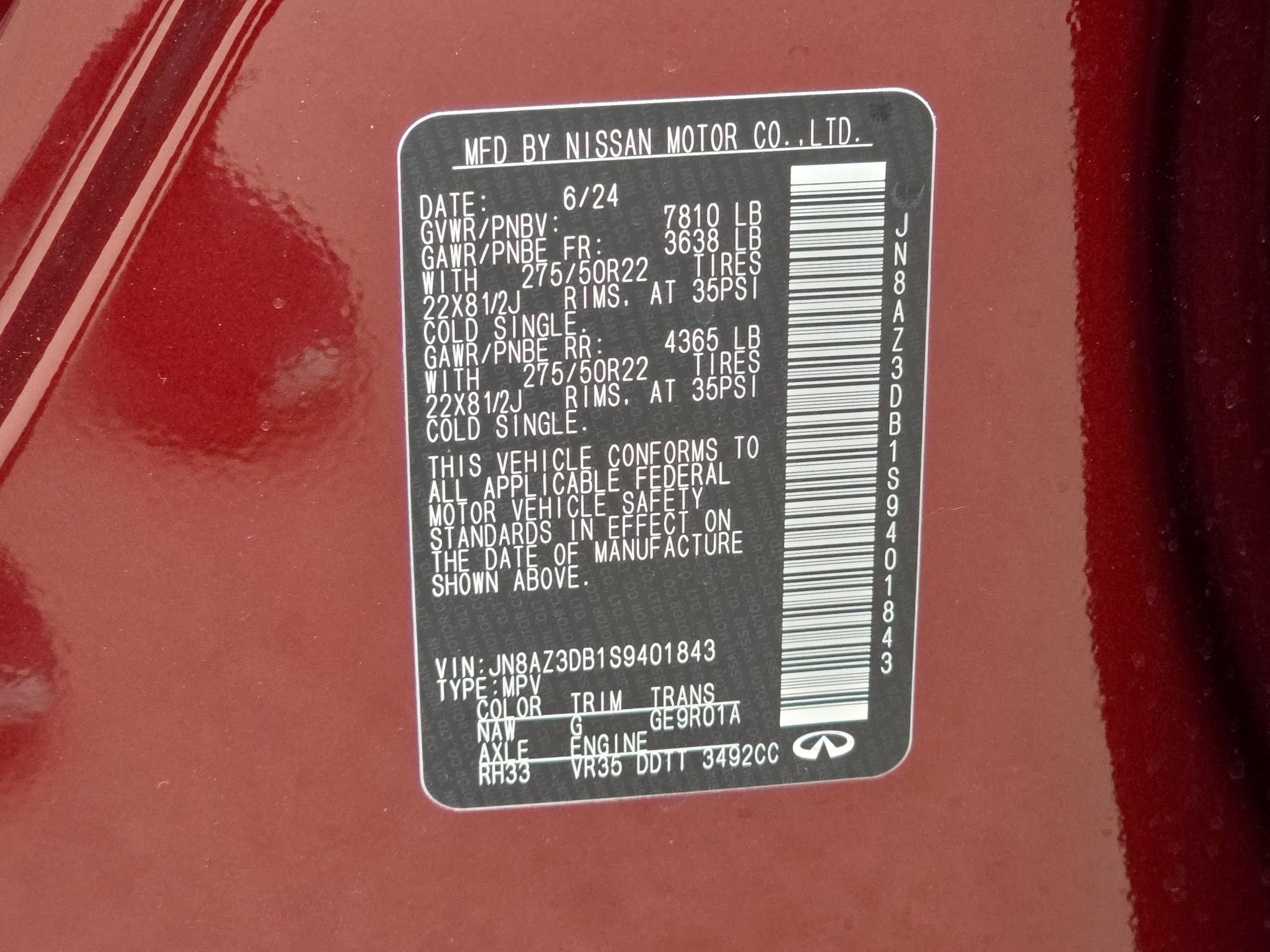 Certified 2025 INFINITI QX80 Sensory AWD/4WD image 34
