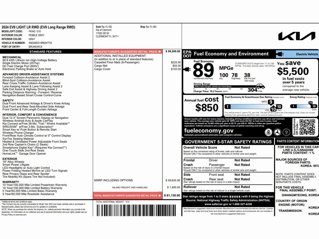 Used 2024 Kia EV9 Light Long Range image 2