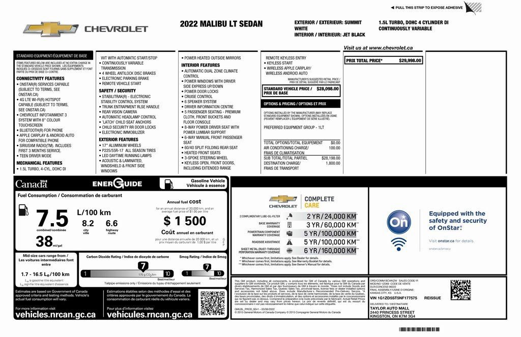 Used 2022 Chevrolet Malibu LT image 2