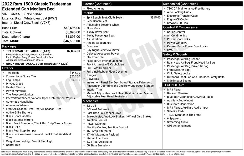 Used 2022 RAM 1500 Tradesman w/ Tradesman SXT Package AWD/4WD image 6