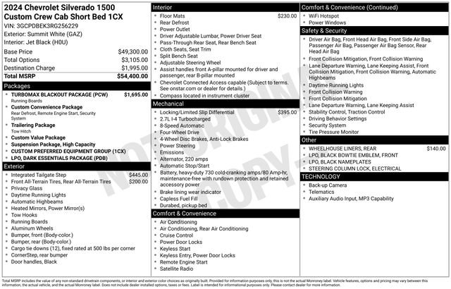 Certified 2024 Chevrolet Silverado 1500 Custom w/ Turbomax Blackout Package AWD/4WD image 5