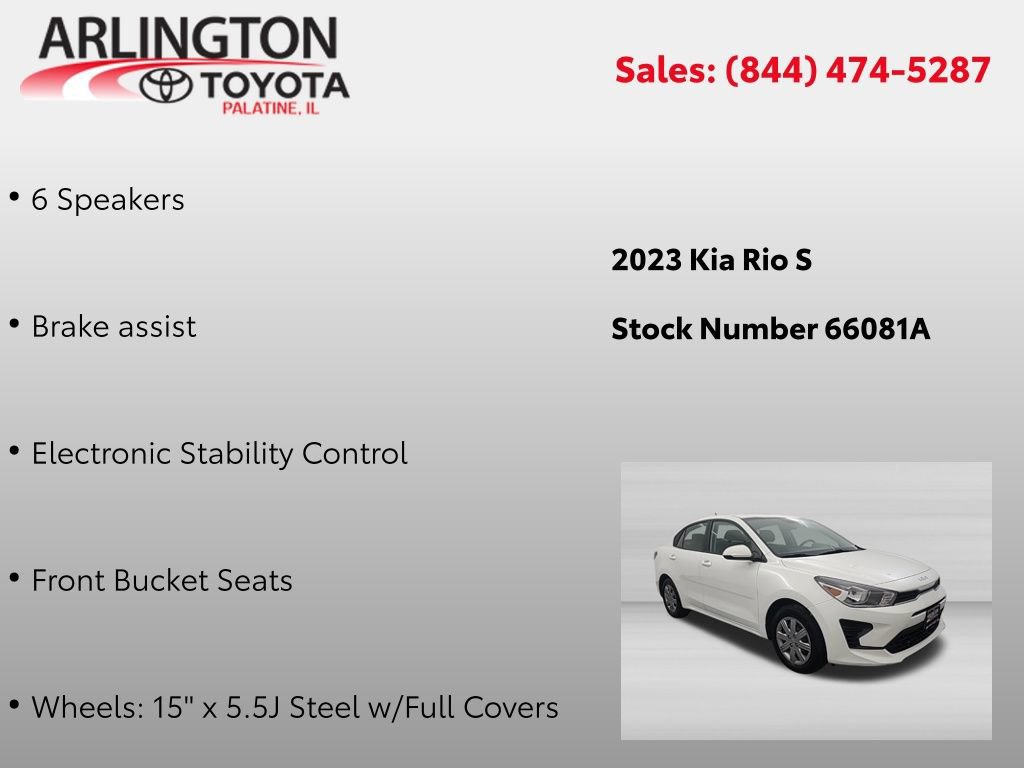 Used 2023 Kia Rio S FWD image 2