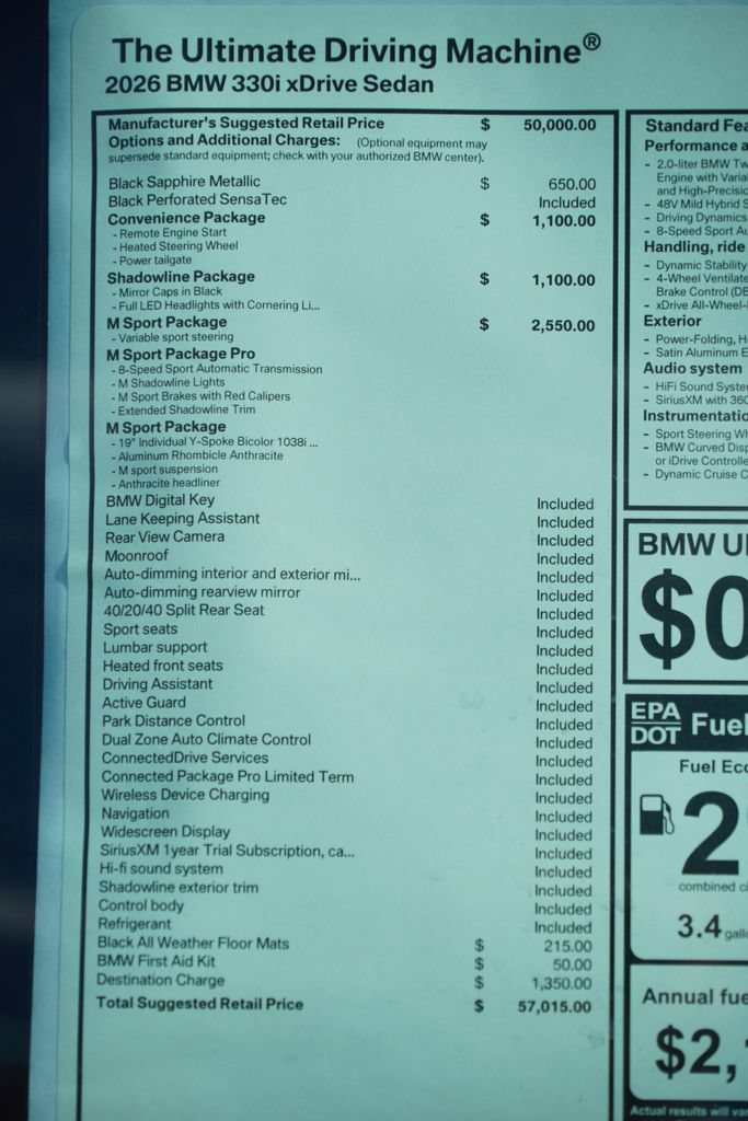 New 2026 BMW 330i xDrive Sedan w/ M Sport Package AWD/4WD image 8