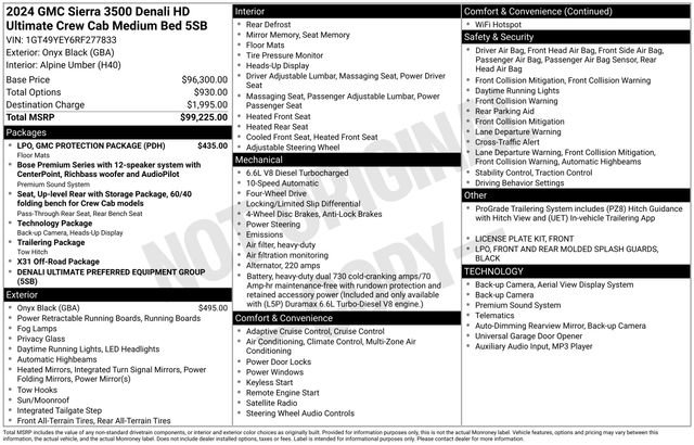 Certified 2024 GMC Sierra 3500 Denali Ultimate w/ LPO, GMC Protection Package image 17