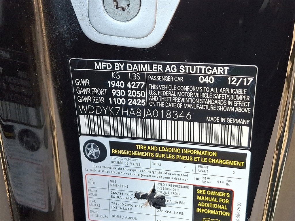 Used 2018 Mercedes-Benz AMG GT Roadster w/ Lane Tracking Package image 28